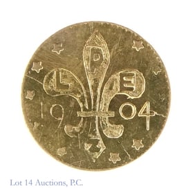 1904 USA Gold 1/4 Louisiana Purchase Token