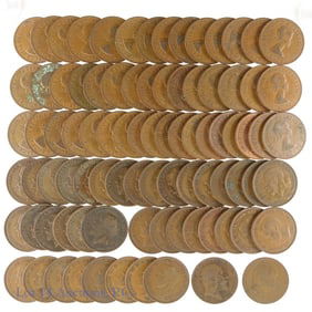 1907 - 1967 U.K. Bronze One Penny Coins (87)