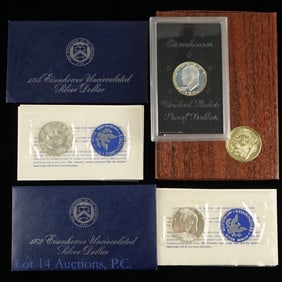 1971 - 1974 40%-Silver Eisenhower $1 in OGP (3)