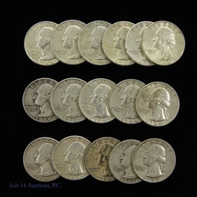 USA 90%-Silver Washington Quarters (16)