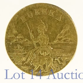 1885 California Gold Token 50 Cent Eureka