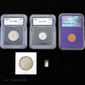 Various USA 90%-Silver & Copper Coins (5)