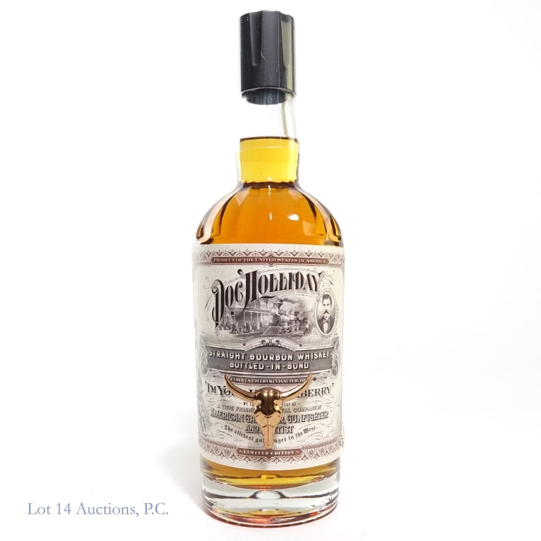 Doc Holliday Bonded Bourbon Whiskey: Doc Holliday Bonded Bourbon Whiskey, 100 proof, 750ml.