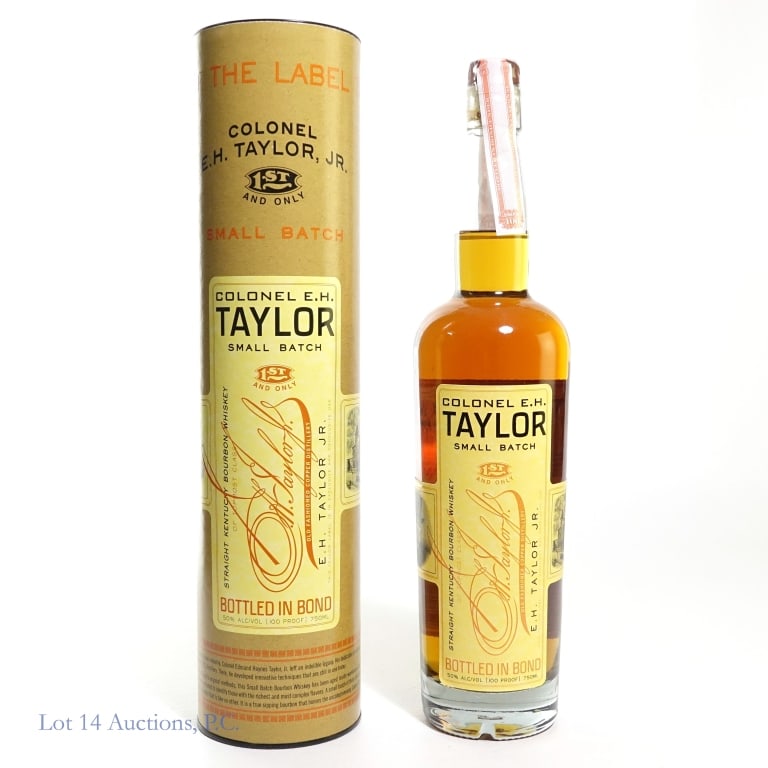 Col. E.H. Taylor Small Batch Bourbon (2022): Colonel E.H. Taylor Small Batch Straight Kentucky Bourbon Whiskey (2022). Bottled in bond (100 proof). 750 ml. Original canister.