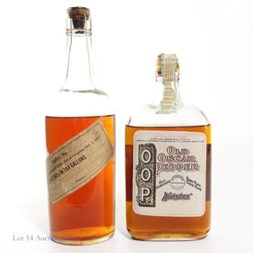 Pre-Prohibition Old Oscar Pepper Bottled in Bond Whiskey & Mystery Whiskey (2)