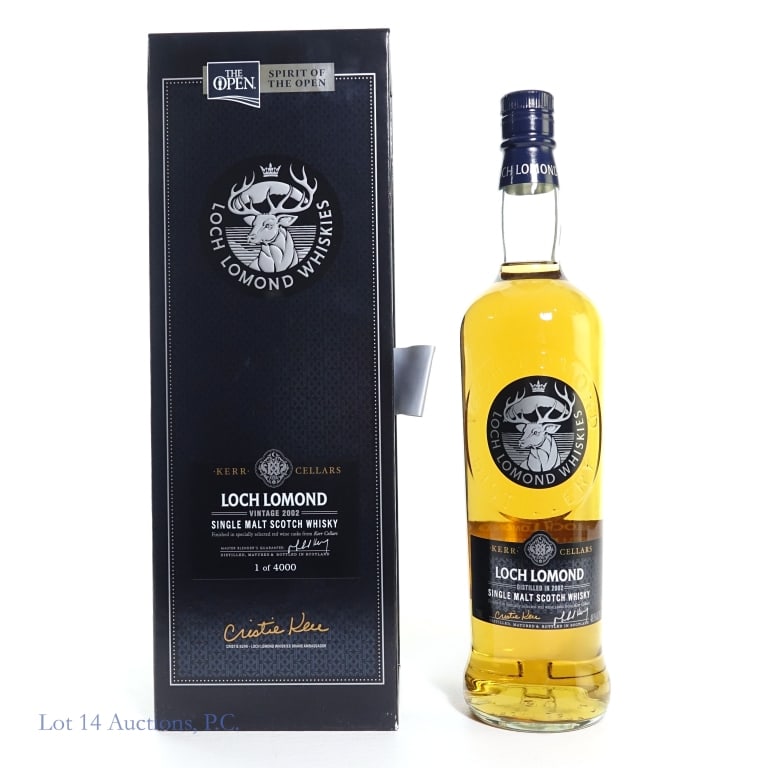 2002 Loch Lomond S.M. Kerr Cellars Limited Scotch: Loch Lomond Christie Kerr 2002 Single Malt Scotch Whisky, Limited to 4000 bottles. 48.1%abv, 750ml, in presentation case.