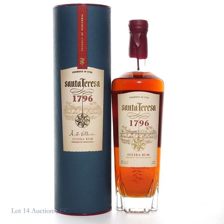 Santa Teresa 1796 Solera Rum: Santa Teresa 1796 Solera Venezuela Rum. 750ml. 80 Proof. Box included.