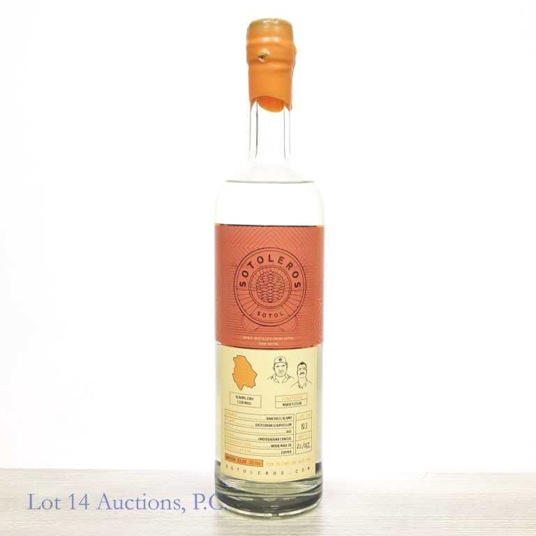 Sotoleros Sotol Mario y Cesar Mezcal: Sotoleros Sotol Mario y Cesar, Lot no. 3, bottle 21/42. Batch size: 35 liters. 48.2%abv, 750ml.