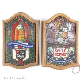 "Stained Glass" Heileman's Light Up Signs (2)