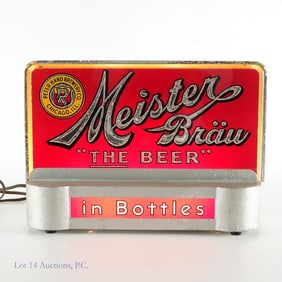 Meister Brau Beer Reverse Glass Light-Up Sign