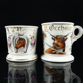 19th C. Occupational Shaving Mugs (2)