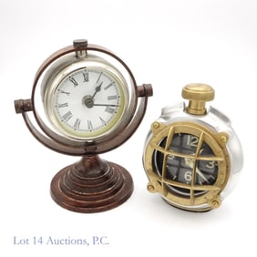 Pendulux Canteen & Gyroscopic Table Clocks (2)