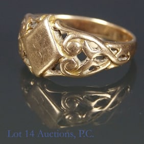 12k Yellow Gold Signet Ring