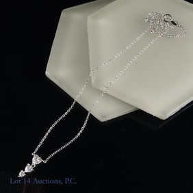 14k White Gold Necklace Chain & Pendant