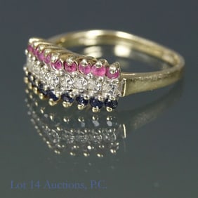 14k Yellow Gold Ring With Sapphires