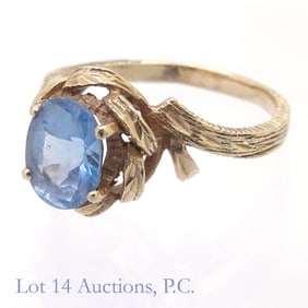 14k Yellow Gold Aquamarine Ring