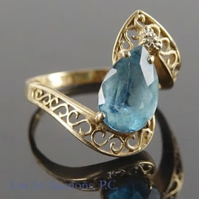 14kp Yellow Gold Topaz Ring