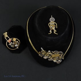 Richard Bitterman Modernist Mined Metal Jewelry