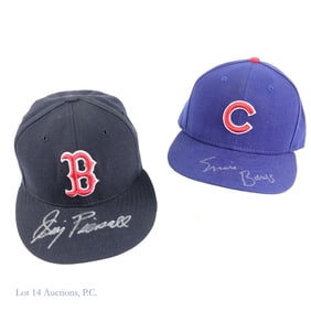 Ernie Banks & Jimmy Piersall Signed Caps (2)