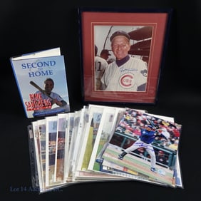 Cubs Signed Photos (22) & 1 Signed Book