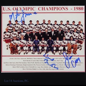 Brooks Craig Eruzione Signed 1980 USA Hockey Photo