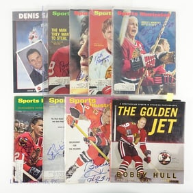 Chi Blackhawks Signed Mags (8) + Hull Signed Book