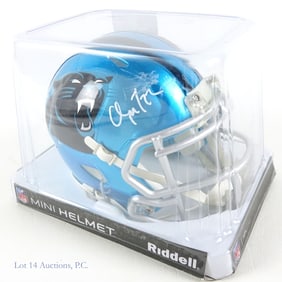 Christian McCaffrey Signed Mini Helmet (Beckett)