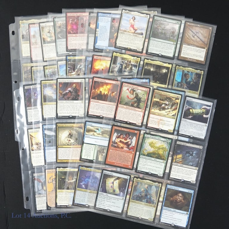 Magic The Gathering (MTG) Trading Cards (135): Magic The Gathering (MTG) Trading Cards (135 Cards Total). Features (15) pages of cards that are exclusively Mythic (orange-red / bronze) & Rare (gold). Also features some Legendary Creatures. The car