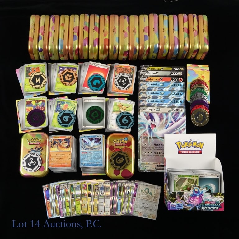 Pokemon Cards (+200 holo/rare/foil, +800 total): Pokemon Cards (+200 holo/rare/foil, +800 total). Collection of over 800 Pokemon trading cards mainly from the Scarlet & Violet Temporal Forces and Set 151, over 200 of these are Holo, Reverse Holo, Ra