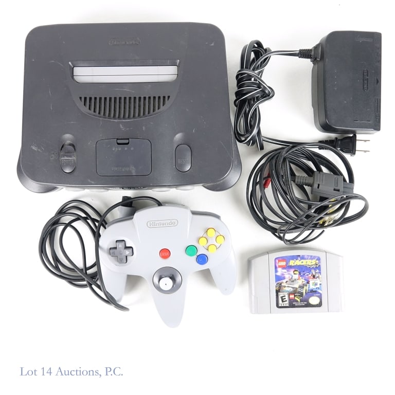 Nintendo 64 Console & 1 Game: Nintendo 64 Console & 1 Game. With 1 controller, AC power cable, AV power cable, and 1 Lego Racers game. Has been tested - all components work.