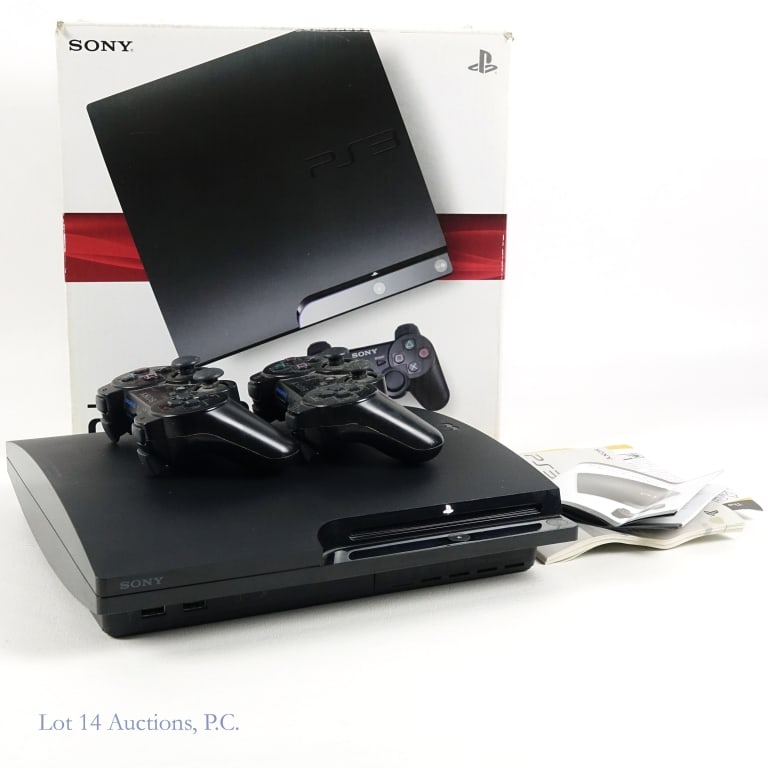 Playstation 3 with Original Packaging: Playstation 3 with Original Packaging. Playstation 3 in original packaging includes console, 2 controllers and instruction manual. Not tested in house. Wear and tear consistent with age and use. See p