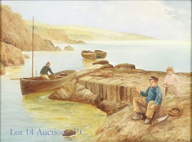 Rose Douglas (UK, 19th c.) Young Fisherman (LOCAL / 3rd Party Shipping only)