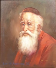 Rabbi Painting, Signed Benson (LOCAL / 3rd Party Shipping only)