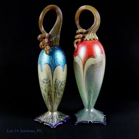 Jack Pine Hand Blown Glass Hummingbird Feeders (2)
