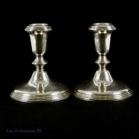 Empire Weighted Sterling Silver Candle Holders (2)