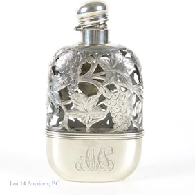 Sterling Monogram Liquor Flask
