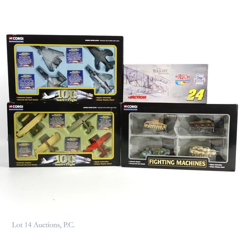 Aircraft Models (3) & Monte Carlo Club Car Model: 3 Aircraft Models & Monte Carlo Club Car Model. Includes: 2003 Corgi Classics "Fighting Machine" Showcase Collection. 2003 Corgi Classics "100 Years of Flight - The Pioneering Year" Showcase Collectio