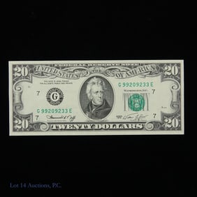1974 USA $20 FRN Face on Back Error Note (CU)