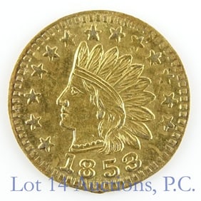 1853 USA Gold California Indian Head 50c Token