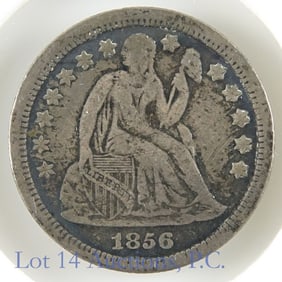 1856 USA Silver Liberty Seated Dime (EF)