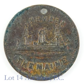 (1898) Remember The Maine / Cuba Rare Token