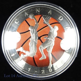 2016 Canada Silver 125th Ann. Basketball $25 Coin
