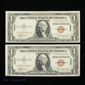 1935-A USA $1 Silver Cert. (Brown Seal) Hawaii -2