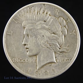 1921 USA Silver Peace Dollar - Key Date (XF)