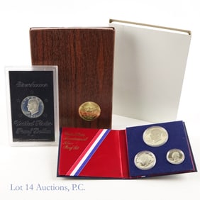 1971s, 1976s USA 40%-Silver Ike & 3-Coin Sets (2)