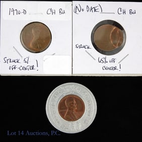 1957 - 1970 USA Lincoln Cents Encased & Errors (3)