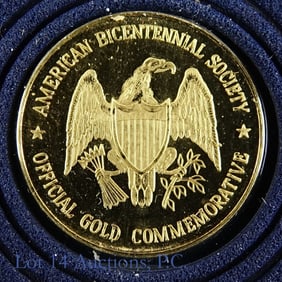 1975 USA 24Kt Gold American Bicent. Society Medal
