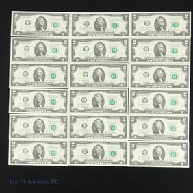 2017-A $2 Fed Reserve Notes CU Consec. S/Ns (30)