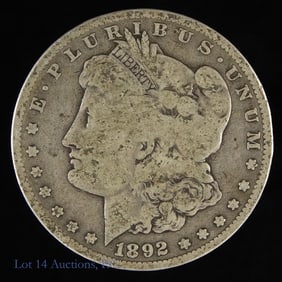 1892-S Silver Morgan Dollar-Semi-Key Date