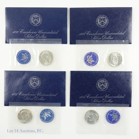 1972 & 1974 40%-Silver Eisenhower $1 in OGP (4)